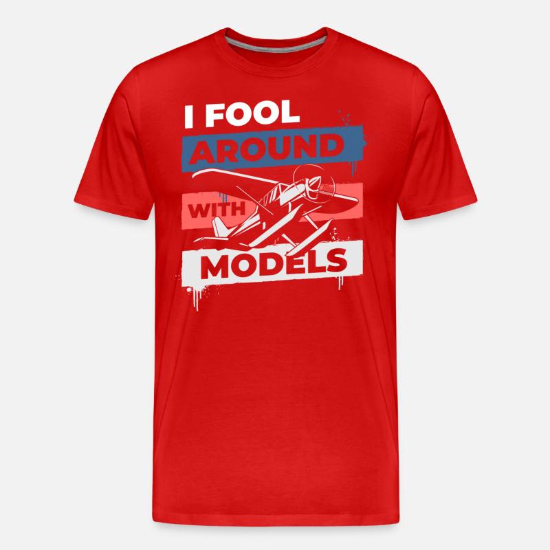 Modellbauer Fliegen Kunstflug - Männer Premium Bio T-Shirt - Rot