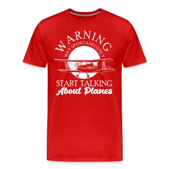 Maquette d’avion - T-shirt bio Premium Homme - rouge - Devant - Damien (186cm)