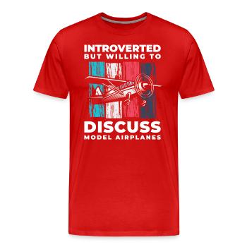 Maquettiste Modélisme Vol Hobby Pilote Aviateur - T-shirt bio Premium Homme - rouge - Devant - Damien (186cm)