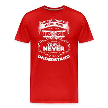 Model Builder Airplane Model Model - Men's Premium Organic T-Shirt - red - Front - Damien (186cm)