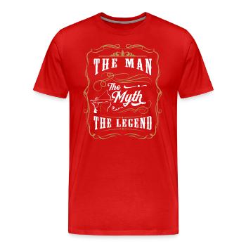 Sagittarius, Chase, Aiming, Target - Men's Premium Organic T-Shirt - red - Front - Damien (186cm)