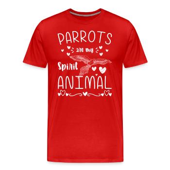Macaw, Animal, Beak, Bird Species - Men's Premium Organic T-Shirt - red - Front - Damien (186cm)