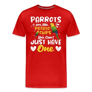 Perroquet Coloré Tropical - T-shirt bio Premium Homme - rouge - Devant - Damien (186cm)