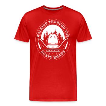 Cowboy Western America Western Rider - Men's Premium Organic T-Shirt - red - Front - Damien (186cm)