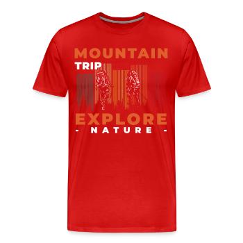 Bergsteigen Felsen Natur - Männer Premium Bio T-Shirt - Rot - Vorne - Damien (186cm)