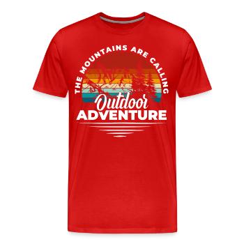 Mountaineer, Climber, Sport Climbing, Outdoor - Men's Premium Organic T-Shirt - red - Front - Damien (186cm)