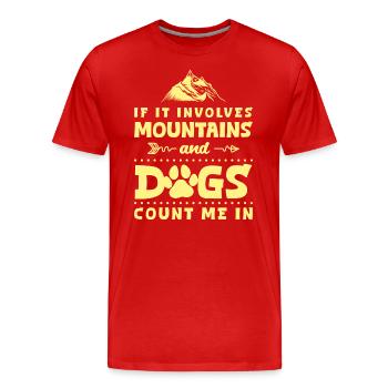 Climbing Mountains Climbing Wall Mountains - Men's Premium Organic T-Shirt - red - Front - Damien (186cm)