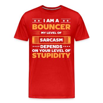 Türsteher Sicherheit Stark Party - Männer Premium Bio T-Shirt - Rot - Vorne - Damien (186cm)
