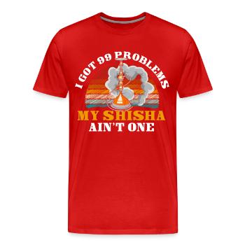 Wasserpfeife Rauchen Pfeife Orientalisch - Männer Premium Bio T-Shirt - Rot - Vorne - Damien (186cm)