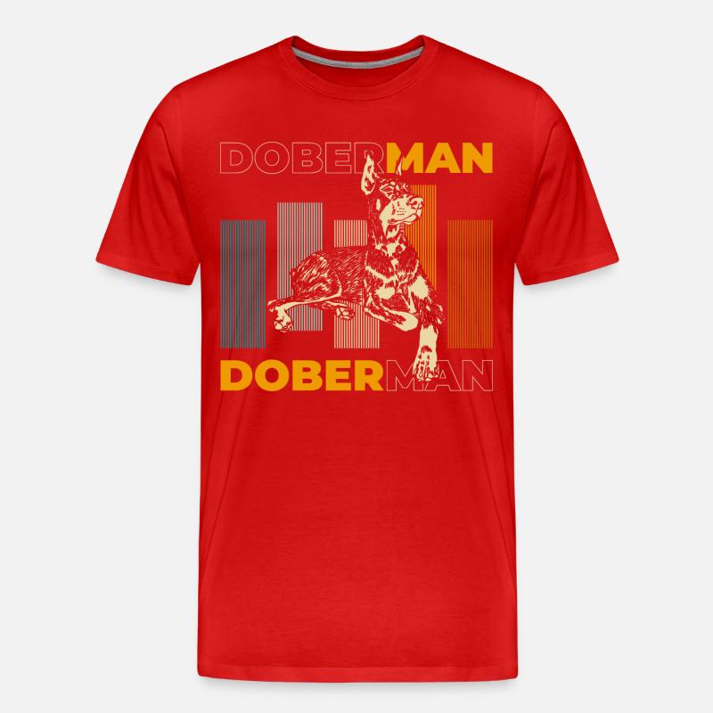 Dobermann Rassehund Hundetraining - Männer Premium Bio T-Shirt - Rot