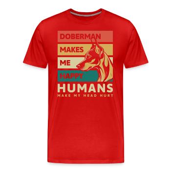Wachhund Hundebesitzer Beschützer Schutzdienst - Männer Premium Bio T-Shirt - Rot - Vorne - Damien (186cm)