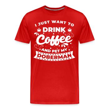 Dobermann Beschützen Schutzhund - Männer Premium Bio T-Shirt - Rot - Vorne - Damien (186cm)