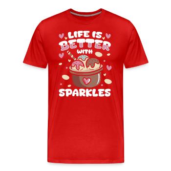 Eiscreme Waffel Eistüte - Männer Premium Bio T-Shirt - Rot - Vorne - Damien (186cm)