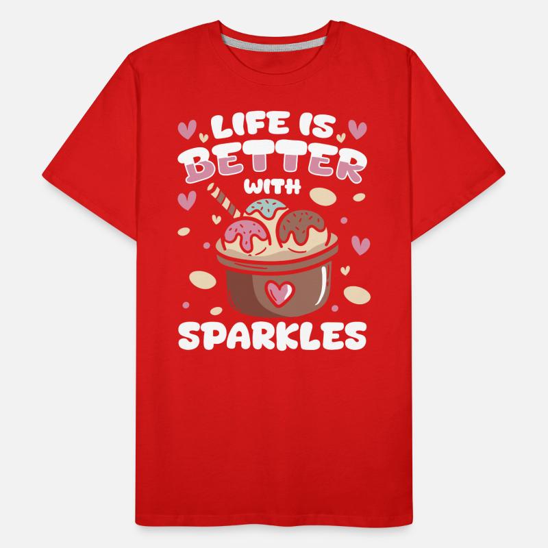 Crème glacée gaufre cornet de crème glacée T-shirt bio Premium Homme