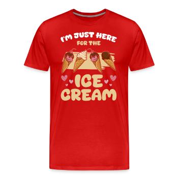 Eiswaffel Sommer Süßigkeiten Geschmack - Männer Premium Bio T-Shirt - Rot - Vorne - Damien (186cm)