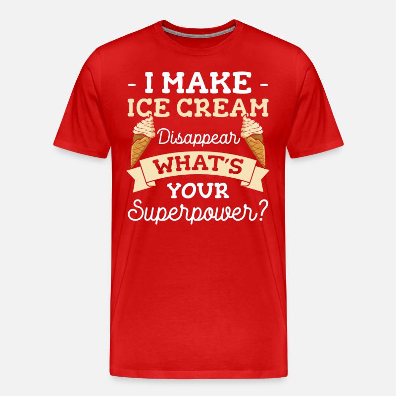 Eiscreme Eiskugel Naschen Speiseeis - Männer Premium Bio T-Shirt - Rot