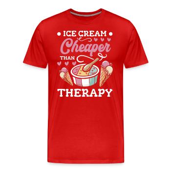 Eiscreme Süß Naschen - Männer Premium Bio T-Shirt - Rot - Vorne - Damien (186cm)