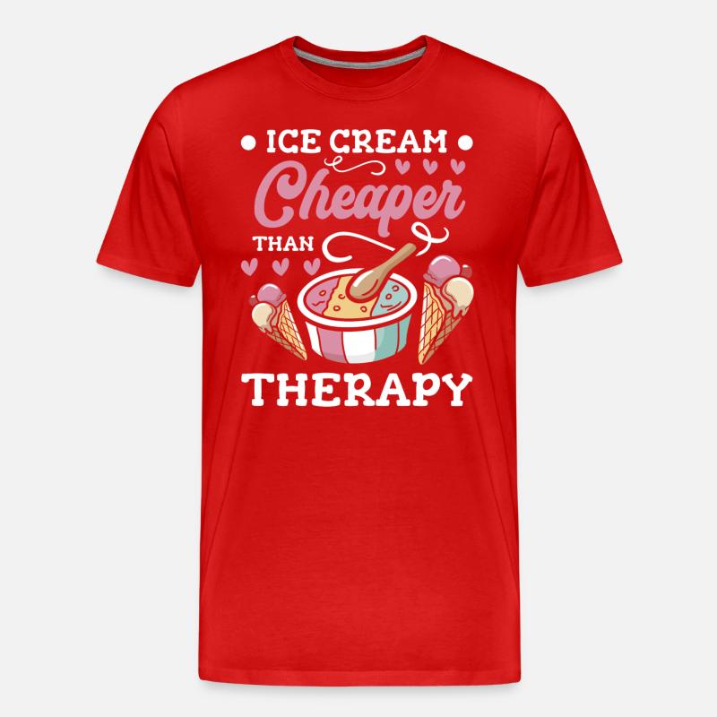 Crème Glacée, Sucré, Snacking - T-shirt bio Premium Homme - rouge
