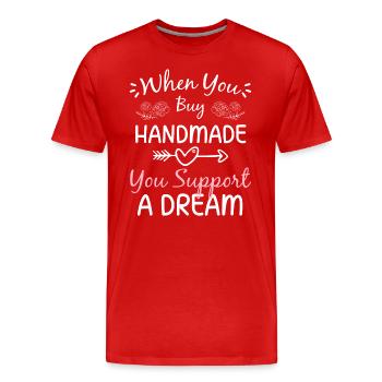 Shopping Style Fashion Show - Men's Premium Organic T-Shirt - red - Front - Damien (186cm)