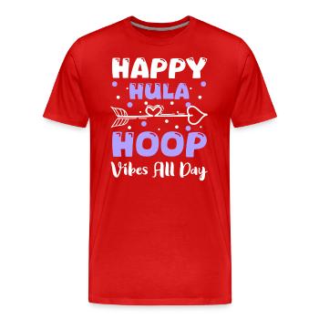 Hulahoop Minceur Fun - T-shirt bio Premium Homme - rouge - Devant - Damien (186cm)