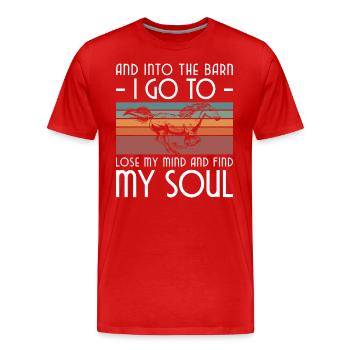 Chevaux Cavalier Etalon - T-shirt bio Premium Homme - rouge - Devant - Damien (186cm)