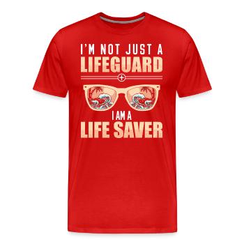 Rettungsschwimmer Rettungsring Strand Rettung - Männer Premium Bio T-Shirt - Rot - Vorne - Damien (186cm)