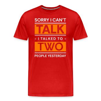 Sarcasme timide seul - T-shirt bio Premium Homme - rouge - Devant - Damien (186cm)