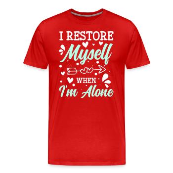 Antisozial Sarkasmus Schüchternheit Asozial - Männer Premium Bio T-Shirt - Rot - Vorne - Damien (186cm)