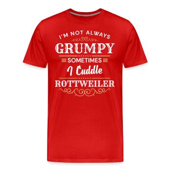 Chiot d’école de chien de combat - T-shirt bio Premium Homme - rouge - Devant - Damien (186cm)