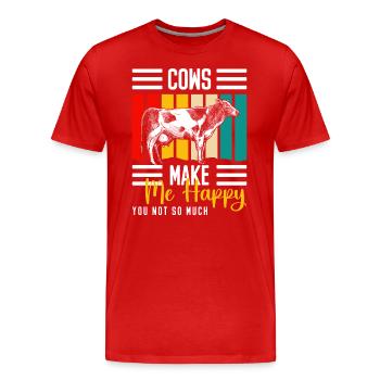 Éleveur de vaches - T-shirt bio Premium Homme - rouge - Devant - Damien (186cm)