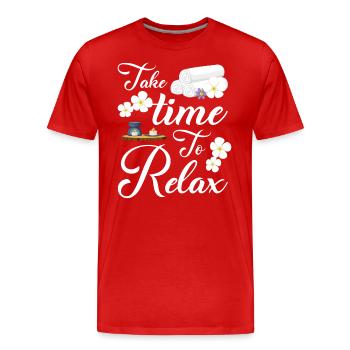 Spa Relaxen Pilates - Männer Premium Bio T-Shirt - Rot - Vorne - Damien (186cm)