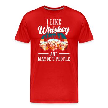 Schnapps Waiter Bar - Men's Premium Organic T-Shirt - red - Front - Damien (186cm)