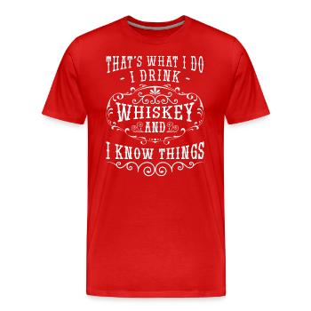 Célébrations des buveurs de bouteilles de rhum - T-shirt bio Premium Homme - rouge - Devant - Damien (186cm)