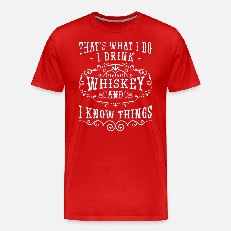 Rum Flasche Trinker Feiern - Männer Premium Bio T-Shirt - Rot