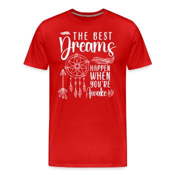 Rêver, Motivation spirituelle, Ésotérisme - T-shirt bio Premium Homme - rouge - Devant - Damien (186cm)