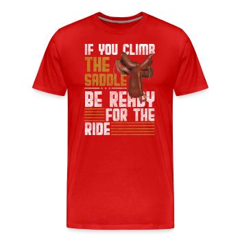 Wilder Westen Mut Wild Country - Männer Premium Bio T-Shirt - Rot - Vorne - Damien (186cm)