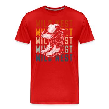 Wild West Courage Texas - T-shirt bio Premium Homme - rouge - Devant - Damien (186cm)