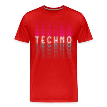 Techno Festival Dubstep Jumpstyle - T-shirt bio Premium Homme - rouge - Devant - Damien (186cm)
