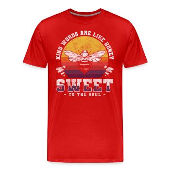 Biene Wabe Insekt Bienenzüchter - Männer Premium Bio T-Shirt - Rot - Vorne - Damien (186cm)