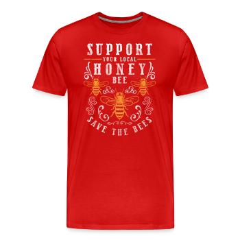 Abeille Nid d’abeille Insecte Abeille - T-shirt bio Premium Homme - rouge - Devant - Damien (186cm)