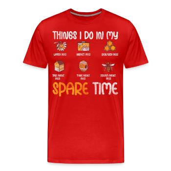 Biene Wabe Insekt Wespe - Männer Premium Bio T-Shirt - Rot - Vorne - Damien (186cm)