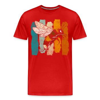Honig Wabe Weltenretter Bienchen - Männer Premium Bio T-Shirt - Rot - Vorne - Damien (186cm)