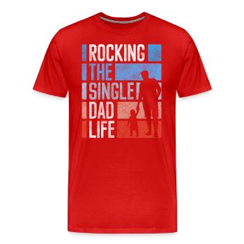 Alleinstehend Beziehungsstatus Humor - Männer Premium Bio T-Shirt - Rot - Vorne - Damien (186cm)