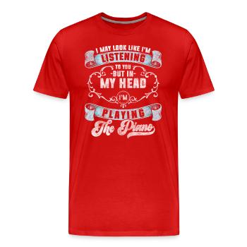 Klavier Flügel Kunst Orchester - Männer Premium Bio T-Shirt - Rot - Vorne - Damien (186cm)