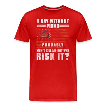 Piano Musique classique Instrument de musique - T-shirt bio Premium Homme - rouge - Devant - Damien (186cm)