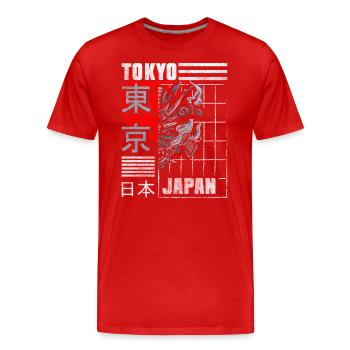 Tokio Reisen Anime Städtetrip - Männer Premium Bio T-Shirt - Rot - Vorne - Damien (186cm)
