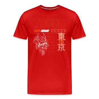Tokio Reise Japanisch - Männer Premium Bio T-Shirt - Rot - Vorne - Damien (186cm)