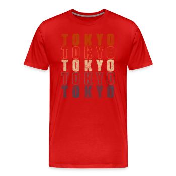 Samouraï de la ville de Tokyo - T-shirt bio Premium Homme - rouge - Devant - Damien (186cm)