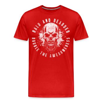 Haarlos Alter Platte Männerproblem - Männer Premium Bio T-Shirt - Rot - Vorne - Damien (186cm)