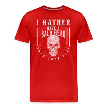 Hairstyle Old Plate Hair - Men's Premium Organic T-Shirt - red - Front - Damien (186cm)